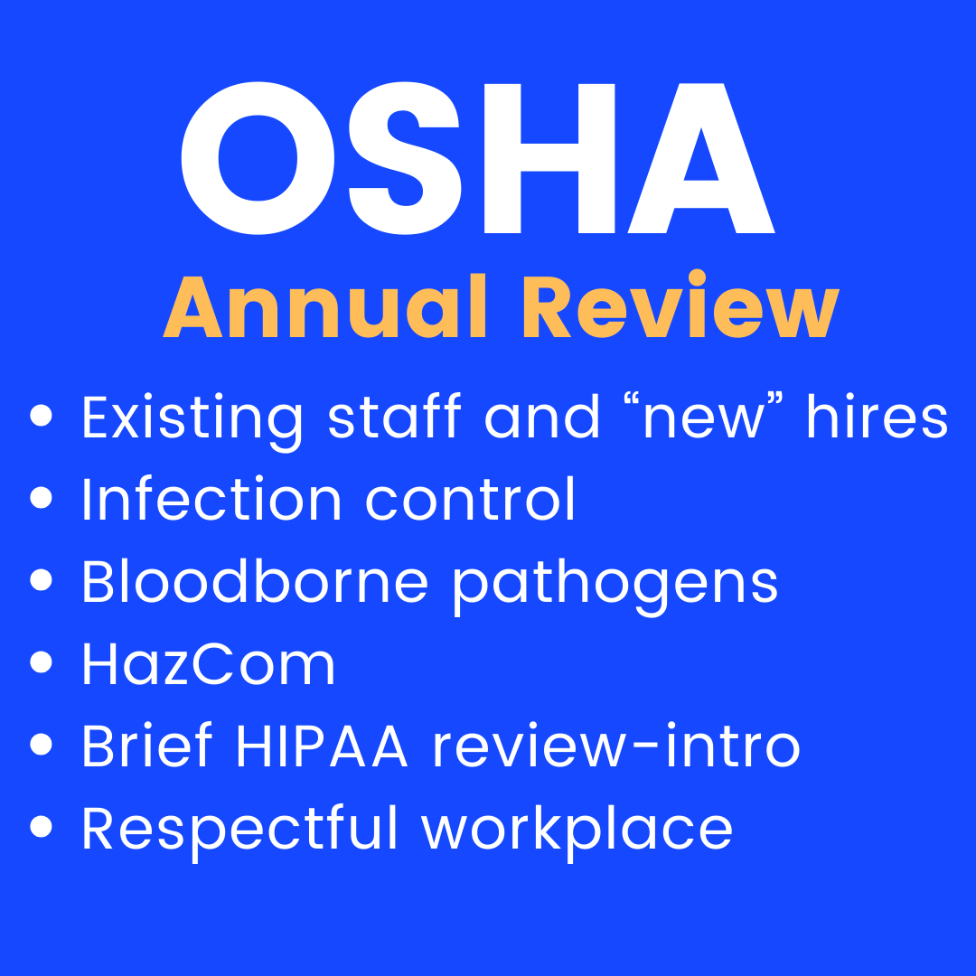 1-Single Dental OSHA-HIPAA Annual and/or New Hire Training | 2 CEs