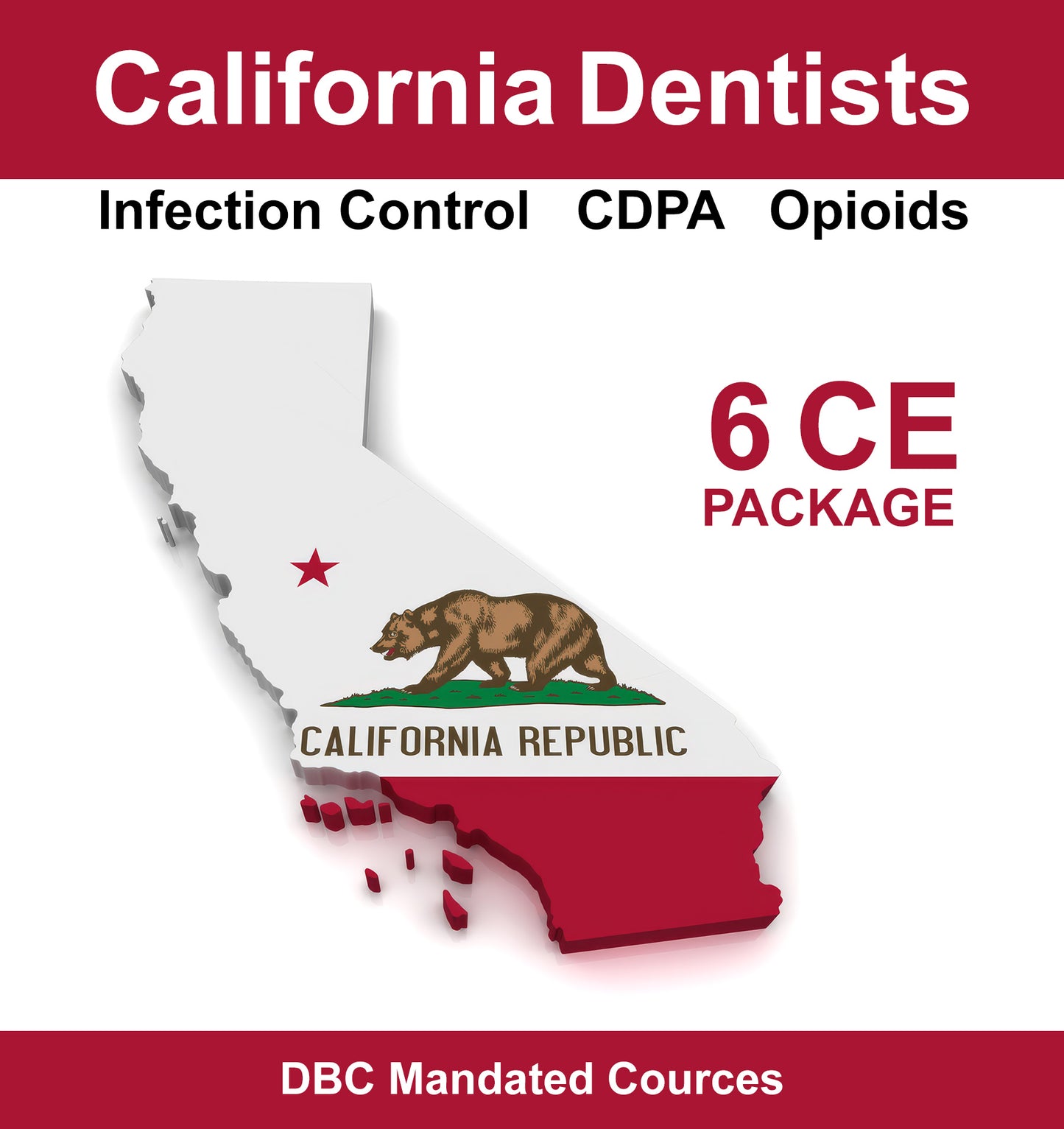 California map as course cover design for dental team CE training.