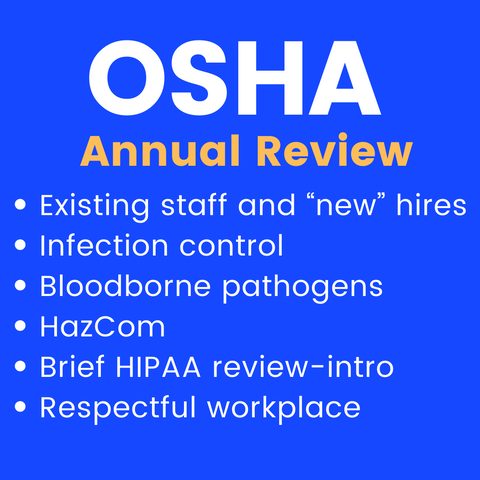 1-Single Dental OSHA-HIPAA Annual and/or New Hire Training | 2 CEs